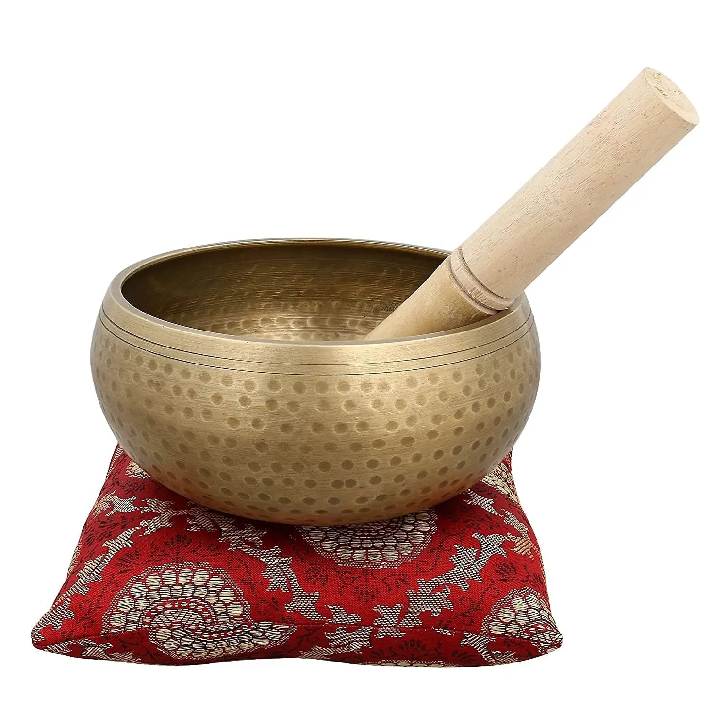 Best Quality Brass Hammered Singing Bowl Set Wooden Mallet And Cushion Spiritual Prayer Relaxing Brass Singing Bowl