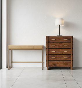 <b>5</b>-drawer Modern Eco-Friendly Chest Mango Wood Bed <b>Frame</b> Premium Quality Bedroom Furniture Factory Direct Wholesale - Product Image 6