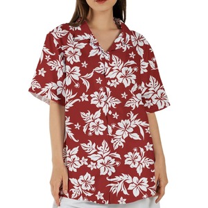 Camisa Hawaiana Tropical con Estampado Floral para Mujer, Transpirable, Ecológica, Estilo Boho, Manga Corta, para Verano - Product Image 1