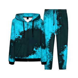 Survêtement homme éco-responsable hiver à capuche tie-dye respirant léger personnalisable - Product Image 1