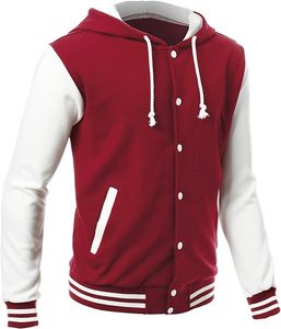 Veste universitaire à capuche pour homme, vente en gros OEM, avec logo personnalisé, broderies de haute qualité, manches en cuir pour l'hiver - Product Image 1