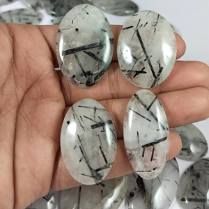 Natural Tourmaline Quartz Loose Gemstone Cabochons <b>Crystal</b> Minerals Wholesale Supplier Bulk Deals - Product Image 3