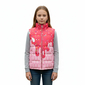 Chaleco Acolchado Impermeable de Invierno para Niñas, Diseño Personalizado ODM con Logotipo, Estilo Urbano, Sin Mangas, Color a Elección - Product Image 2
