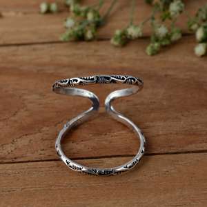 SHYAM JEWELRS Luxury 925 Sterling Silver Patterned Arthritis Splint <b>Ring</b>-<b>Adjustable</b> Swan Neck Support for PIP/DIP Joint - Product Image 1