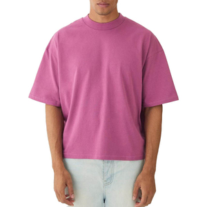 T-shirt surdimensionné court à épaules tombantes en coton biologique 100 % personnalisé avec logo, coupe ajustée, 280 g/m², vente en gros - Product Image 1