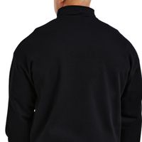 Sweat-shirt décontracté pour homme, coupe ample, surdimensionné, à demi-zip, manches longues, col montant, style sportif, avec bordure contrastée