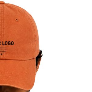 หมวกเบสบอลสีส้มไหม้พิมพ์โลโก้ตามสั่ง ปรับขนาดได้ ผ้าฝ้าย สไตล์ Dad Hat มินิมอล สตรีทแวร์ กีฬา ยูนิเซ็กซ์ รับผลิตแบบ OEM ODM ขายส่งจากโรงงาน - Product Image 4