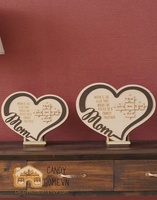 Idée cadeau Saint-Valentin Delarchi : Décoration de table en forme de cœur en contreplaqué animal, style religieux vietnamien, artisanat de boîte, panneaux muraux