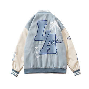 Chaqueta Vintage de fieltro con letras bordadas para hombre y mujer, chaqueta de béisbol para Universidad - Product Image 5