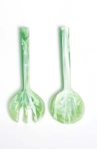 Blue Resin Twist Design Salad Servers Set Handcrafted Salad <b>Tongs</b> <b>Serving</b> Utensils Stylish Kitchen Tools for Salads and Pasta - Product Image 3