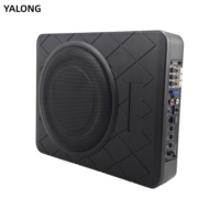 Subwoofer de voiture 8 pouces à bobine simple, sous siège, alimenté, en alliage d'aluminium mince, système audio de voiture actif, mise à niveau OEM, puissance de crête 600W