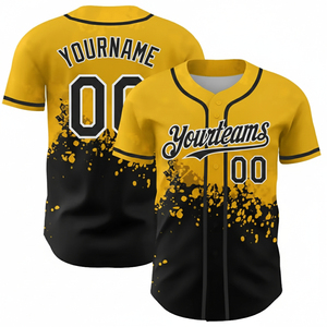 Custom <b>Baseball</b> Jersey Sublimation Print Team Uniform Red Black Splatter Paint Fade Match Shirt - Product Image 5