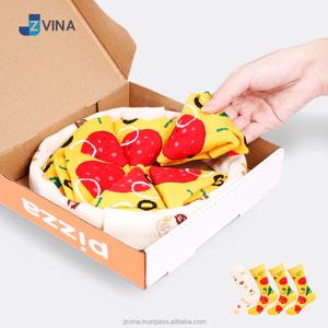 Calcetines de Pizza Personalizados para Hombre, Transpirables, con Estampado Digital, en Caja de Regalo, Novedad, de Algodón, Diseño de Comida, Marca Privada, Creativos - Product Image 1