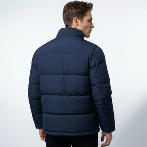 <b>Men's</b> <b>Lightweight</b> Puffer <b>Jacket</b> Hooded Winter Outerwear Zip Front OEM Wholesale Supplier - Product Image 2
