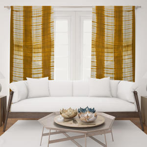 Cortina con Estampado Tie Dye Hecha a Mano, Panel de Ventana de Algodón Suave para Sala de Estar, Dormitorio, Hotel, Resort, Venta al por Mayor en India - Product Image 1