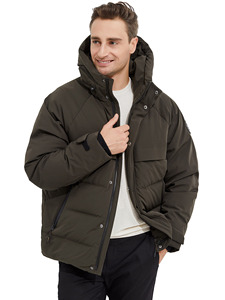 Chaqueta de Plumón con Capucha para Hombre, Diseño Original Personalizado OEM, Larga, Informal, Cálida, para Invierno, Rellena de Plumón de Pato, Impermeable, para Descanso al Aire Libre - Product Image 1