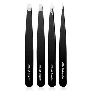 Kit de Depilación Facial y de Cejas con Pinzas de Punta Inclinada, Tijeras, Estuche de Cuero Premium, Reutilizable, de Acero Inoxidable y Ecológico - Product Image 3