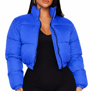 Chaqueta de plumón cálida personalizada para mujer, chaqueta acolchada de invierno, abrigo corto con cremallera y acolchado personalizado, chaqueta de plumón para mujer - Product Image 1