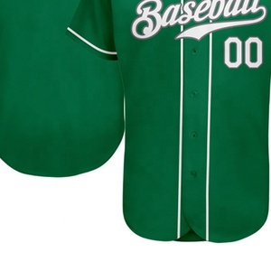Maillot de baseball de conception personnalisée pour hommes le plus vendu vêtements de sport respirants pour softball pour joueurs de baseball couleur verte - Product Image 6
