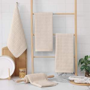 Serviettes de cuisine en coton super absorbantes, écologiques, de qualité export, chiffons de nettoyage ménager multi-usages, torchons tissés à séchage rapide - Product Image 1