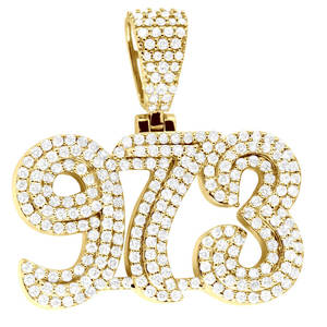 Colgante Personalizado con Inicial y Número, Chapado en Plata S925, con Diamantes Moissanite VVS, Estilo Hip Hop, con Micro Pavé de Diamantes - Product Image 3