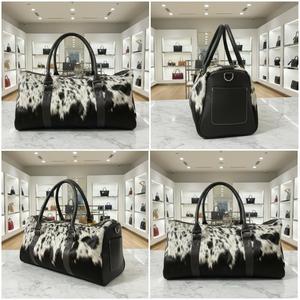 Bolsa de Viaje de Cuero de Lujo con Pelo de Vaca, Bolsa de Lona para Fin de Semana, Equipaje de Mano Elegante y Premium LHTB-0042 - Product Image 3