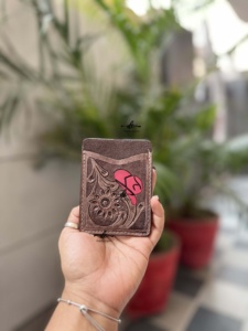 กระเป๋าใส่บัตรเครดิตหนังสไตล์ตะวันตกสำหรับทุกเพศสีน้ำตาลมีเครื่องมือสำหรับใส่บัตรเอทีเอ็ม - Product Image 2