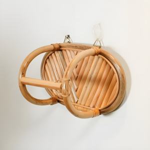 Porte-papier en rotin mural, beaux accessoires pour la salle de bain, la cuisine, le rangement des serviettes et du papier toilette - Product Image 5