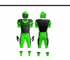 Ensemble de maillots de football américain professionnels, design personnalisé, tissu respirant |   Tenue de football d'équipe |   Vêtements de sport en polyester respirant - Product Image 1