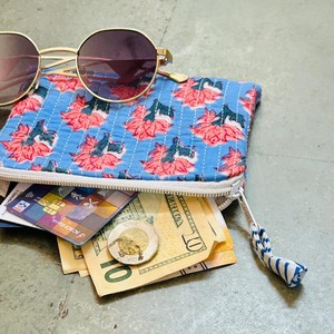 Handmade Floral Compact Luxury <b>Mini</b> Quilted Cotton Fabric Wallet for Women Zipper Eco-Friendly Durable Portable Coin Purse for - Product Image 4