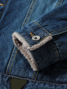 Blouson Bomber en Jean Délavé Vintage pour Homme, Veste Décontractée Tendance, Blouson de Baseball en Jean Personnalisé pour Homme, Veste Streetwear Zippée - Product Image 5