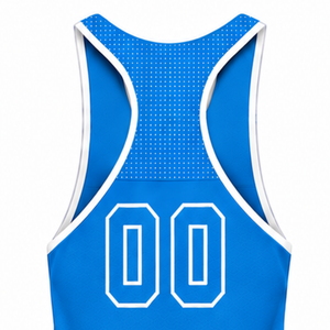 Débardeur de natation bleu ciel et blanc sans manches dos nageur léger séchage rapide respirant pour l'entraînement et la performance athlétique - Product Image 4