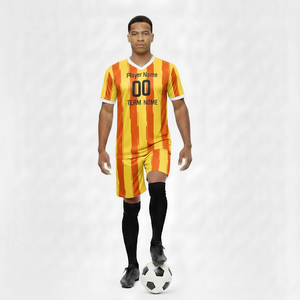Ensemble de maillots de football unisexe pour adultes, nouveau style, avec design rayé, tissu respirant 100% polyester pour l'entraînement - Product Image 1