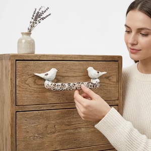 Two Birds Cast Iron Cabinet Handle <b>Rustic</b> Design Drawer Pull Novelty Shape Furniture Knob - Product Image 4