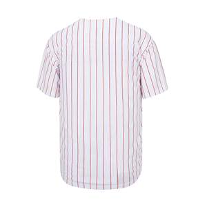 Maillot de baseball personnalisé à rayures fines 100 % polyester séchage rapide col en V pour équipe, impression numérique, vêtements de sport - Product Image 1