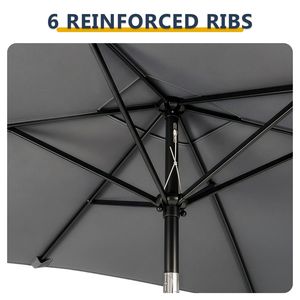 Ombrellone da Patio Inclinabile 10 x 6,5 Piedi, Parasole da Esterno con Stecche e Palo in Ferro, Tessuto in Poliestere - Product Image 4