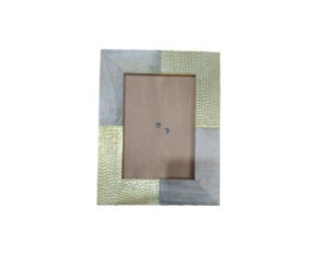 กรอบรูปโลหะทรงสี่เหลี่ยมผืนผ้า สีฟ้าเทา ลายเส้นเรืองแสง - Product Image 2