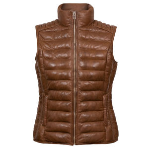 Chaleco de Cuero Genuino para Mujer, Casual, Transpirable, con Cierre y Logotipo Personalizado, a la Moda, para Primavera y Otoño, Venta al Por Mayor - Product Image 1