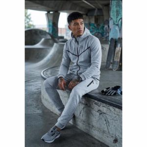 Ensemble de survêtement technique en molleton pour homme – Sweat à capuche zippé et pantalon de jogging – Vêtements de sport décontractés haut de gamme - Product Image 1