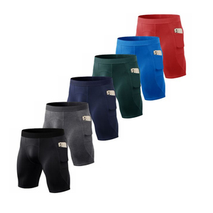 Pantalones Cortos Deportivos de Alta Calidad para Hombre, Pantalones Cortos de Compresión para Gimnasio con Bolsillos, Precio de Venta al por Mayor, Pantalones Cortos de Compresión para Hombre - Product Image 1