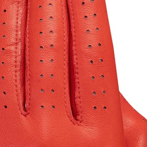 Gant de golf droitier en cuir véritable rouge, respirant, à enfiler, unisexe, pour le sport - Product Image 5