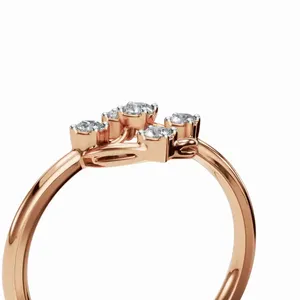 Anillo de Diamantes Cultivados en Laboratorio Radiance en Oro Rosa de 18K, Juego de 5 Piezas con Certificación IGI, Claridad VVS, Corte Brillante, Lujoso para Mujer - Product Image 2