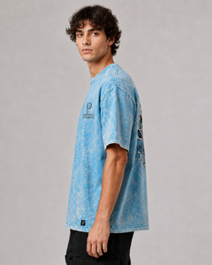 Camiseta Oversize para Hombre con Lavado Ácido y Estampado de Calavera, Manga Corta, Cuello Redondo, Estilo Urbano, de Algodón Jersey, Precio al por Mayor - Product Image 2