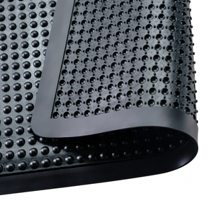 Black Rubber <b>Door</b> <b>Mat</b> Rectangle Non-Slip Industrial Style Indoor Outdoor Use Medium Thickness - Product Image 1