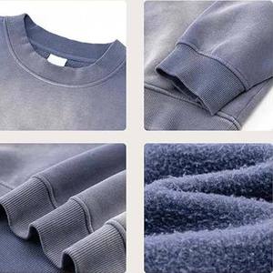 Sweat-shirts à revers côtelés, fabrication directe d'usine, sweat-shirts personnalisés lavés aux enzymes, sweat-shirts d'extérieur pour hommes. - Product Image 3