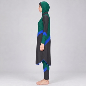 Ensemble Burkini 4 Pièces Tendance et Modeste avec Logo Avant, Respirant, Séchage Rapide, Bas Taille Haute - Product Image 3