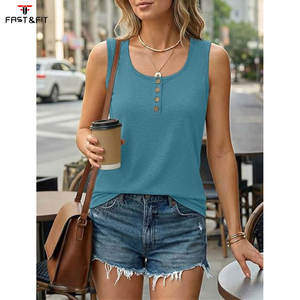 Débardeurs pour femmes en coton 100% tricoté, de haute qualité, sexy, à séchage rapide, avec logo personnalisé, pour la gym, le fitness et le yoga - Product Image 3