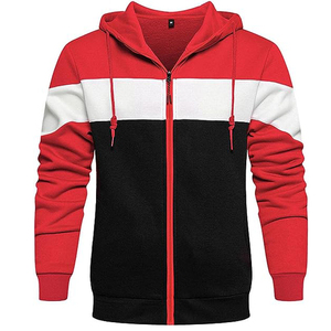 Sweat-shirts décontractés pour hommes, à capuche, épais, zippés, 100% coton, unis, pour la saison hivernale - Product Image 1