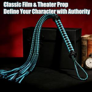 Fouet d'équitation professionnel en cuir véritable tressé à 36 brins et 9 queues, fabriqué à la main par SPALL JP SPORTS, en cuir de vachette. - Product Image 4