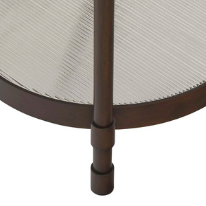 Casted Glass Top <b>Side</b> <b>Tables</b> 2 Teir Metal bases <b>Side</b> <b>Tables</b> Modern Round Metal <b>Side</b> <b>Table</b> with Tempered Glass Top and <b>Storage</b> - Product Image 5